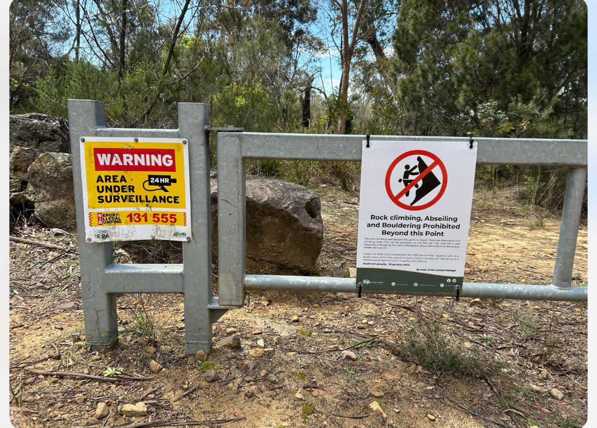 Climbers need to act now to reverse the closure of Mt Alexandra crag. We are sad to report that land managers are at it again- Wingecarribee Shire Council (WSC), without consultation with any climbing organisation, has enacted closure of Mt Alexandra crag near Mittagong to climbers.  A gate has been placed across the road half way up the hill, and a regulatory sign placed in the old car park. 