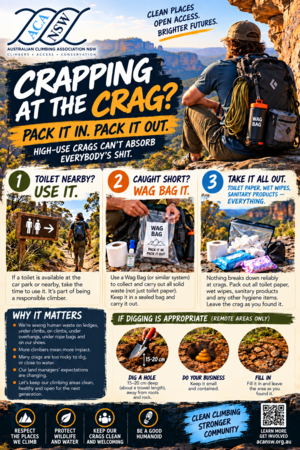 There’s a right way and a wrong way to crap outdoors. Here’s some tips to explain the right way and why it’s really important to think about this before you are caught short at a crag.